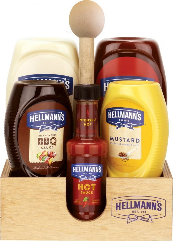 Hellmanns 5li Sos Paketi Ahşap Tepsi Hediyeli