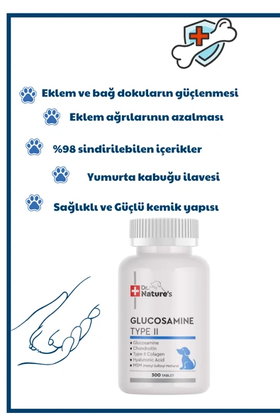 Köpekler İçin Glukozamin Tablet – Eklem ve Kıkırdak Desteği, Hareket Kabiliyeti Takviyesi  (300Tablet) - Resim 3