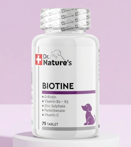Köpekler İçin Biotin – Deri ve Tüy Sağlığı Vitamini, Tüy Dökülmesine Karşı Destek (75 Tablet) ürün görseli 1
