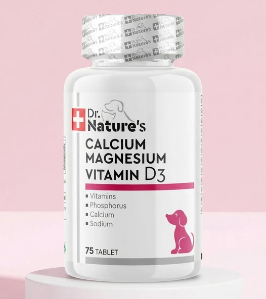 Köpekler İçin Kalsiyum ve Magnezyum D3 – Kemik, Diş ve Kas Gelişimini Destekleyen 75 Tablet ürün görseli 1