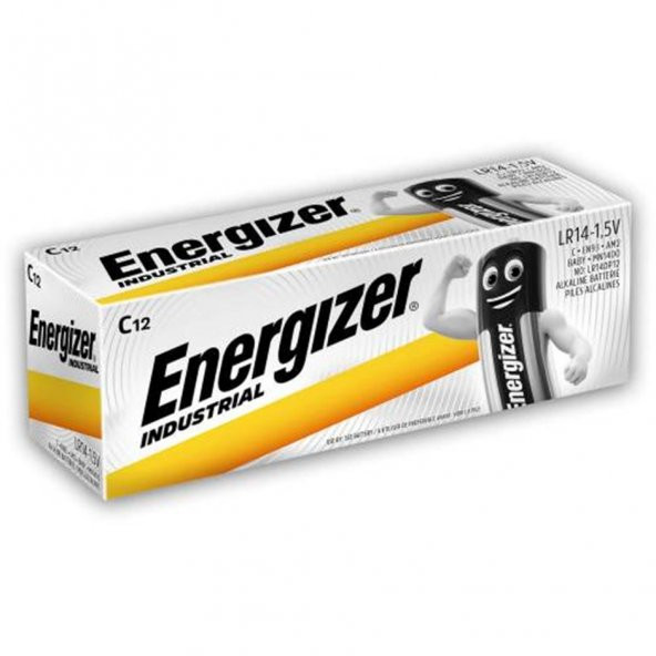 Energizer Industrial Alkalin C Boy 12 Adet