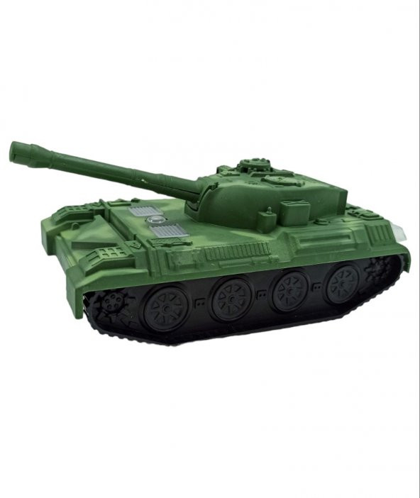 Oyuncak Tank Çarpıp Dönen Işıklı Sesli Oyuncak Tank 20cm. Yeşil