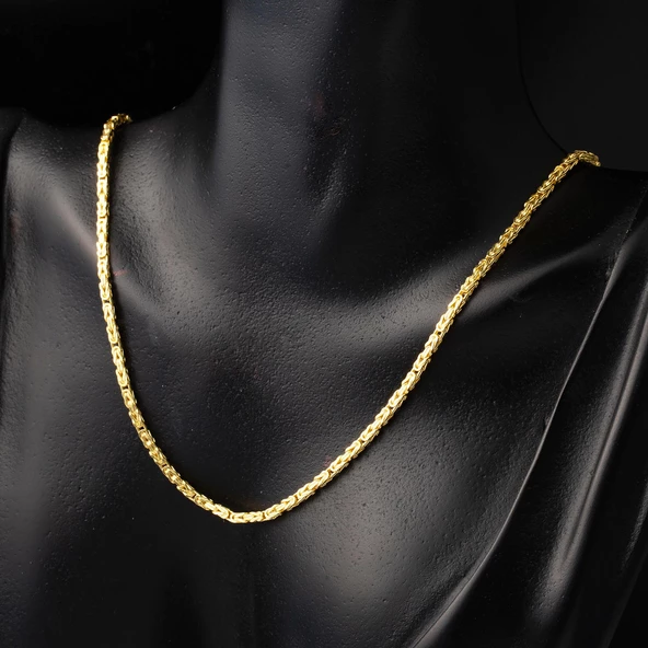 14 Ayar Altın Kral Zincir 55 cm. - Resim 2