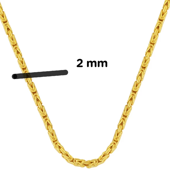 14 Ayar Altın Kral Zincir 55 cm. - Resim 5