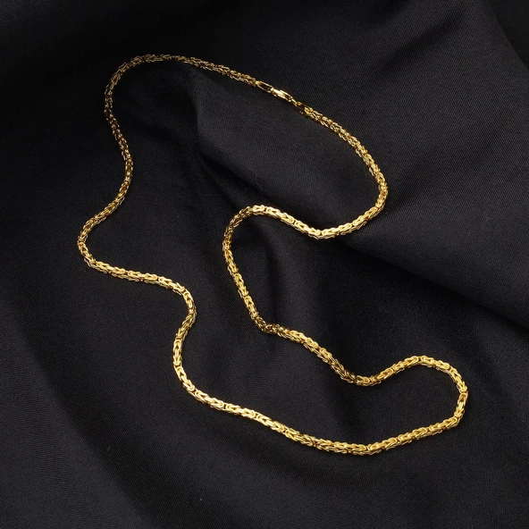 14 Ayar Altın Kral Zincir 55 cm. - Resim 6