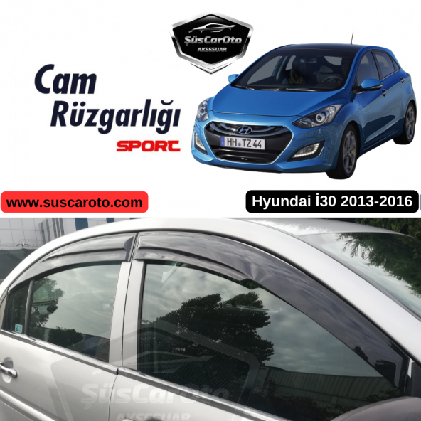 Hyundai İ30 2013-2016 Uyumlu Mugen Cam Rüzgarlığı Seti Piano Black 4lü İthal