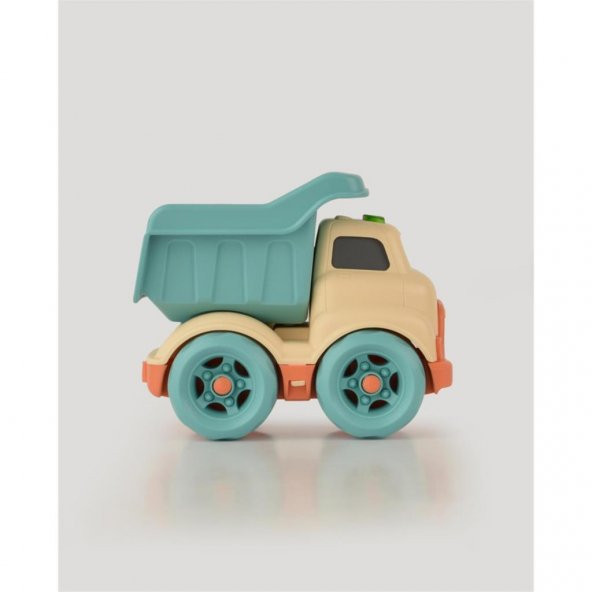 Lets Be Child Sesli ve Işıklı Minik Kamyon 31016 Bej - Turkuaz Kasalı, Çocuklar İçin Oyuncak Kamyon - Resim 4