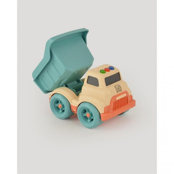 Lets Be Child Sesli ve Işıklı Minik Kamyon 31016 Bej - Turkuaz Kasalı, Çocuklar İçin Oyuncak Kamyon - Resim 5
