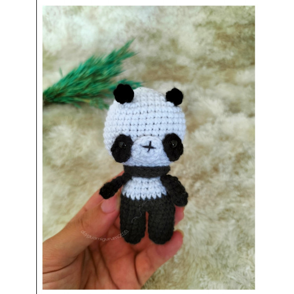 Amigurumi minik Panda Anahtarlık Aksesuar Hediyelik Oyuncak