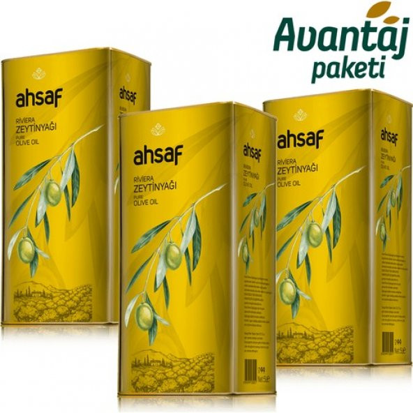 AHSAF Avantaj Paketi 5 lt Riviera Zeytinyağı (3 Adet)