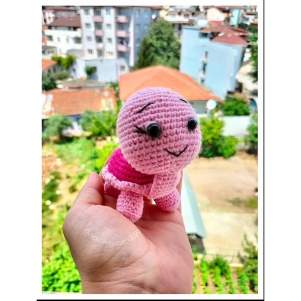 Niloya pembe Tosbik kaplumbağa oyuncak minik Hediyelik Amigurumi oyuncak