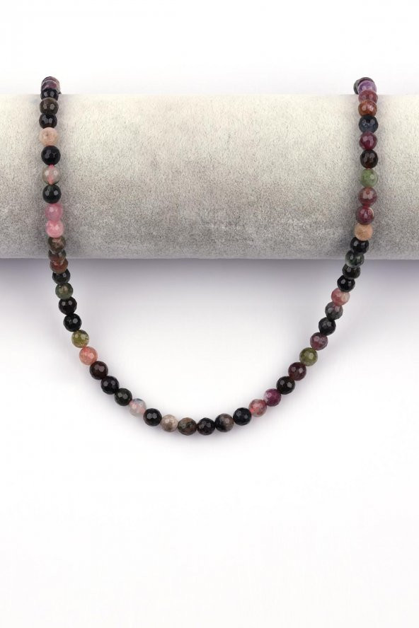 Turmalin Doğal Taş Dizi 6 mm Fasetli Küre Kesim - 2