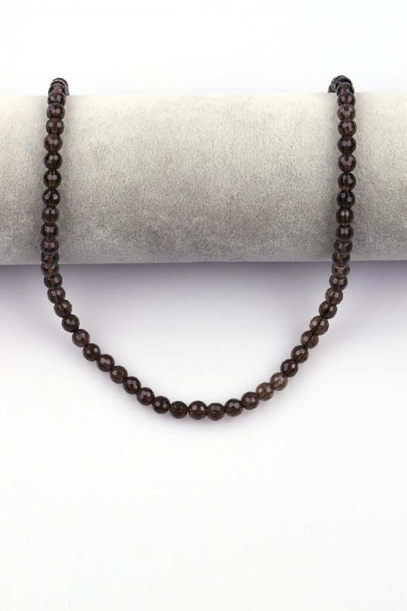 Dumanlı Kuvars Doğal Taş Dizi 6 mm Fasetli Küre Kesim - Resim 2