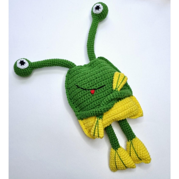 Hareketli kurbağa oyuncak 0-3 yaş oyuncak Amigurumi hediyelik oyuncak - 2