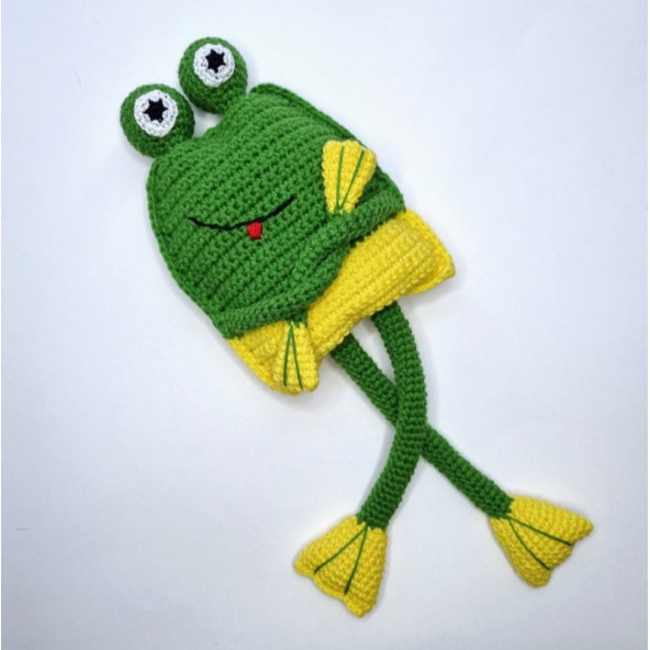 Hareketli kurbağa oyuncak 0-3 yaş oyuncak Amigurumi hediyelik oyuncak - 3