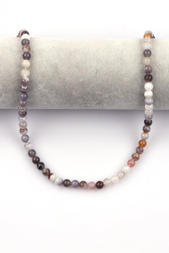 Botswana Akik Doğal Taş Dizi 6 mm Küre Kesim - 2