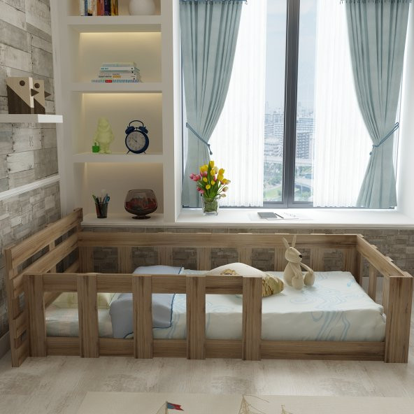 İdeal Montessori Karyola U11-CRG - AHŞAP GÖRÜNÜMLÜ 90X190 YATAK UYUMLU - 2