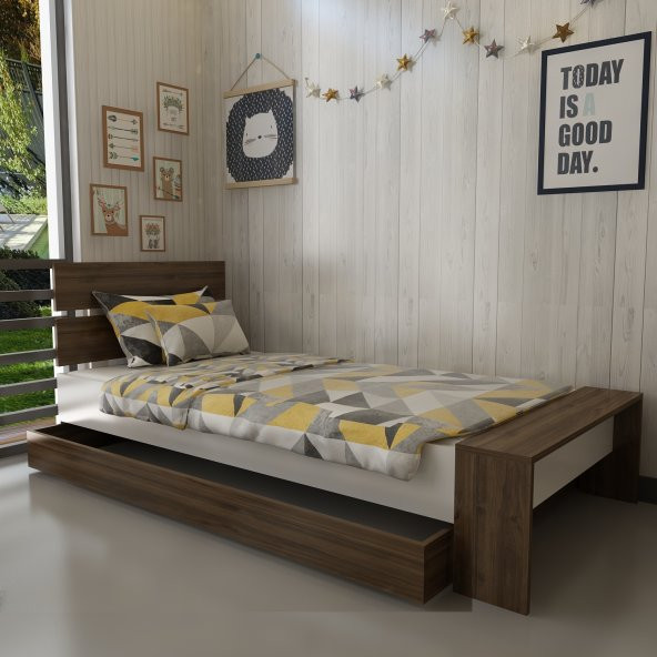 İdeal Yavrulu Karyola Tek Kişilik 90x190 Montessori Karyola U30-3 - 2