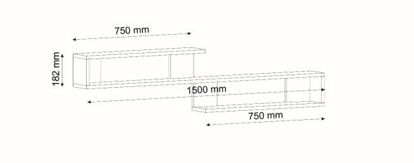 DEKORMİA LAYN DUVAR RAFI ANTRASİT 150 CM - 3