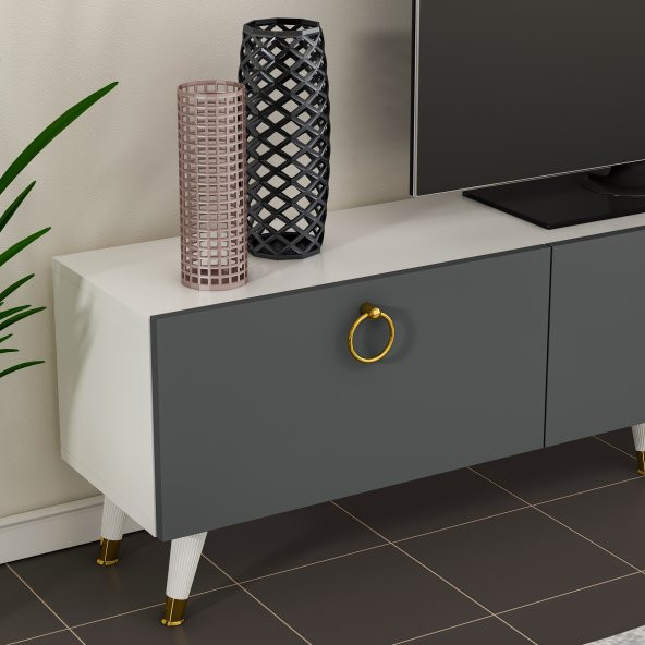 NEWLİNE  New Rainbow Beyaz - Antrasit Renk 180 cm - Resim 5