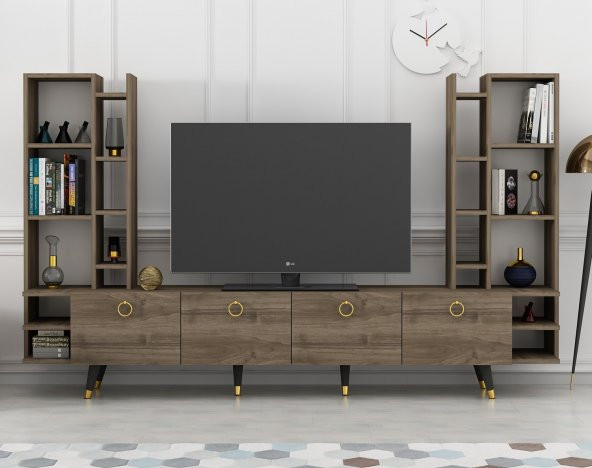 DEKORMİA MAX GOLD TV ÜNİTESİ CEVİZ 223 CM