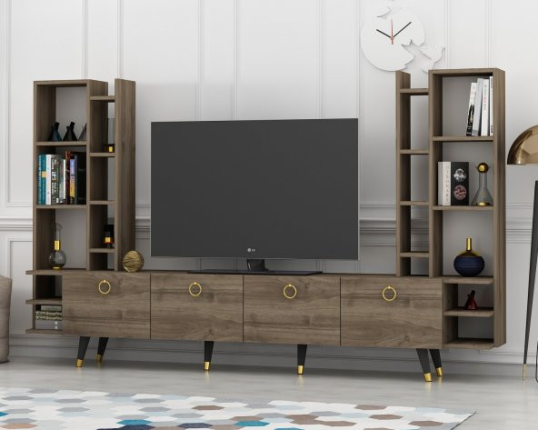 DEKORMİA MAX GOLD TV ÜNİTESİ CEVİZ 223 CM - 2