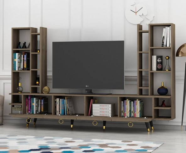 DEKORMİA MAX GOLD TV ÜNİTESİ CEVİZ 223 CM - 4