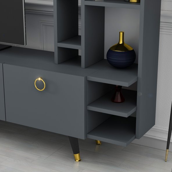 DEKORMİA MAX GOLD TV ÜNİTESİ ANTRASİT 223 CM - 4