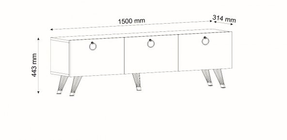 DEKORMİA OMAR MODERN GOLD TV ÜNİTESİ 150 CM - 2