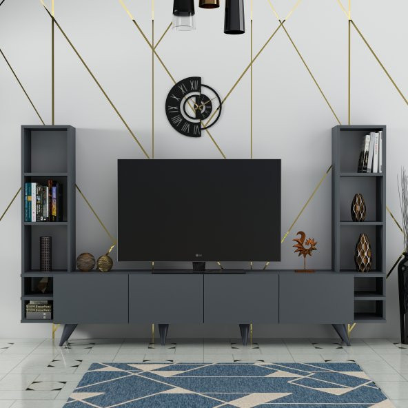 DEKORMİA PASSİON TV ÜNİTESİ ANTRASİT 223 CM