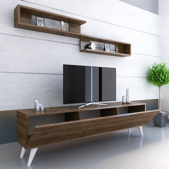 DEKORMİA WORLD TV ÜNİTESİ  180 CM CEVİZ RENK - Resim 2