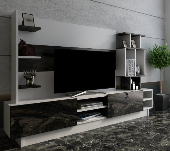DEKORMİA ARTE TV ÜNİTESİ BEYAZ - MERMER