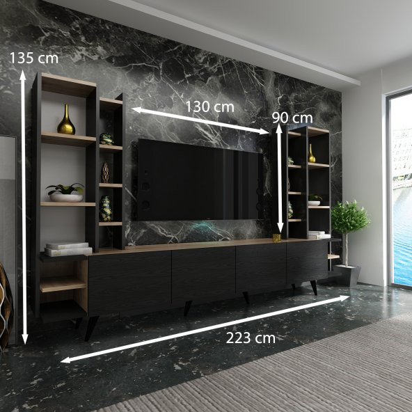 İdeal Tv Ünitesi X2030 TR Antrasit Çırağan - Resim 3