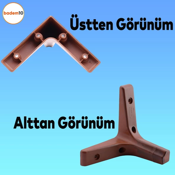 Sedef Lüks Mobilya Kanepe Sehpa Tv Ünitesi Koltuk Ayağı 12 Cm Ahşap Desenli Ceviz Baza Ayakları - Resim 5