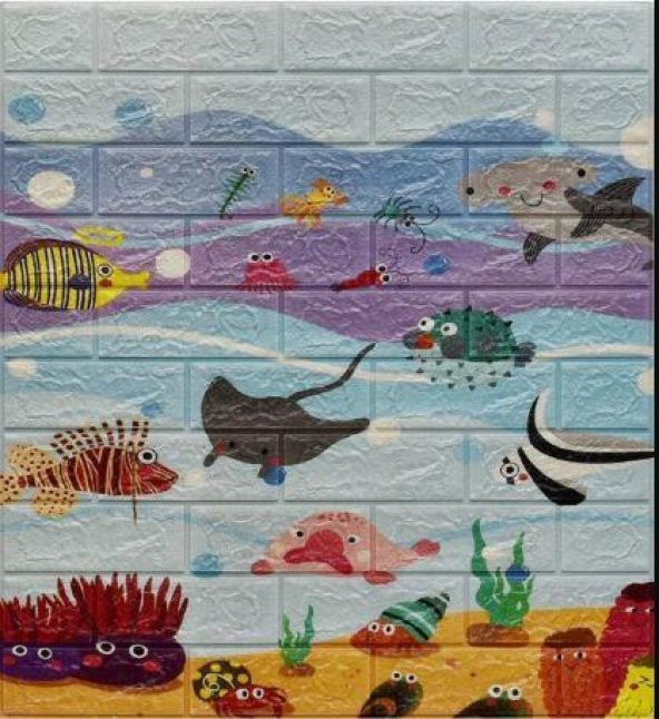 Renkli Duvarlar 70x77cm (0,53m2) Kendinden Yapışkanlı Çocuk Odası Esnek Sünger Duvar Paneli - 2