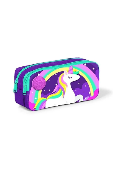 Coral High Lacivert Unicorn Desenli Beslenme Okul Çantası Kalemlik + Matara - 4