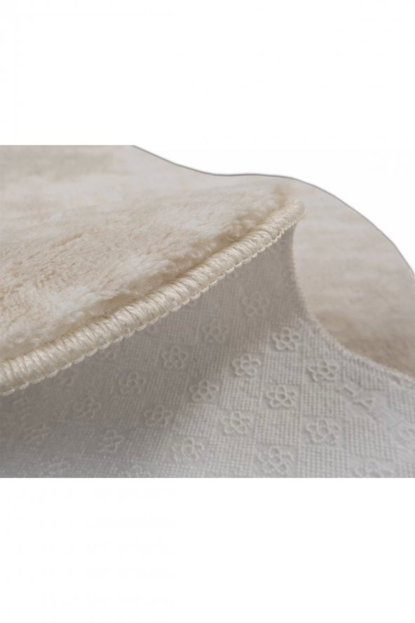Orkide Home Modern Dekoratif Halı Jel Kaymaz Taban Krem Desenli Yatak Odası Seti - 4