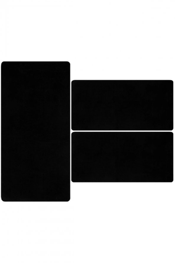 Orkide Home Modern Dekoratif Halı Jel Kaymaz Taban Siyah Yatak Odası Seti - 2