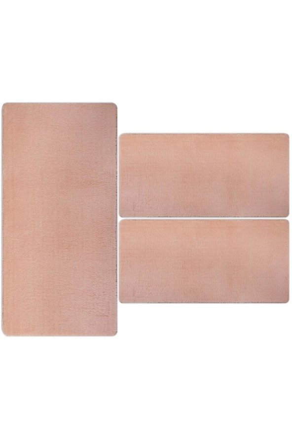 Orkide Home Modern Dekoratif Halı Jel Kaymaz Taban Pembe Yatak Odası Seti - 3