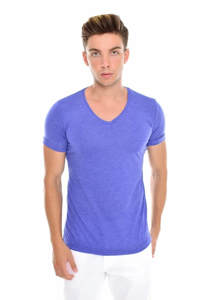 Süperlife Erkek V Yaka Dar Kalp Tişort SPR 246 - 3