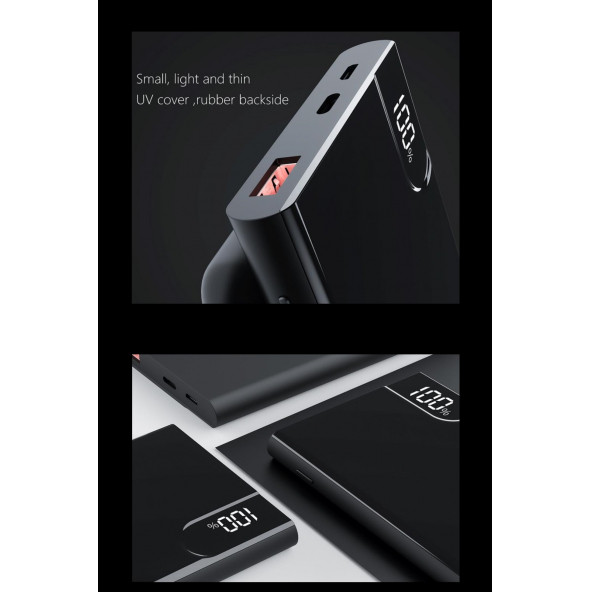 10000 mAh Qualcomm FAST Dijital Gösterge 18W PD 3.0 Hızlı Şarj Powerbank - 2