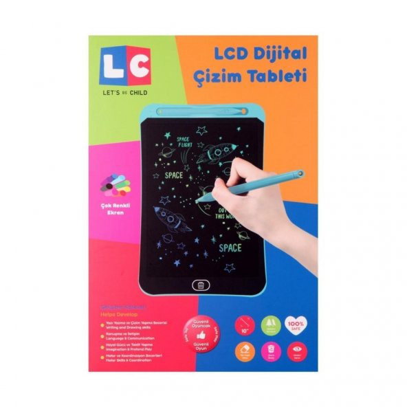 LC 8,5 Lcd Dijital Çizim Tableti LC30864 Turkuaz, Çocuklar İçin Tablet - 4
