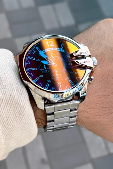 Ferrucci Fc.202301TN.05 Renkli Cam Erkek Kol Saati 3 Atm Su Geçirmezlik - Resim 2
