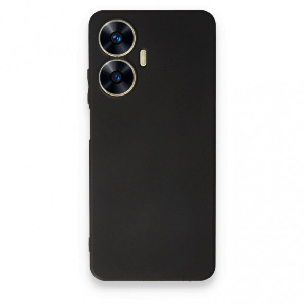 Realme C55 Kılıf First Silikon Kamera Korumalı Siyah Kılıf