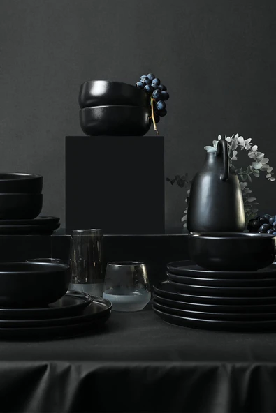 Keramika Nordic Mat Siyah Yemek Takımı 18 Parça 6 Kişilik 956 - 2