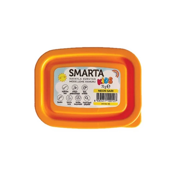 Smarta Kids Havayla Kuruyan Modelleme Hamuru Neon Sarı 70 gr