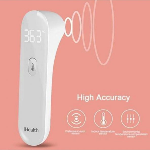 iHealth Led Göstergeli Temassız Dijital Ateş Ölçer Termometre - 4