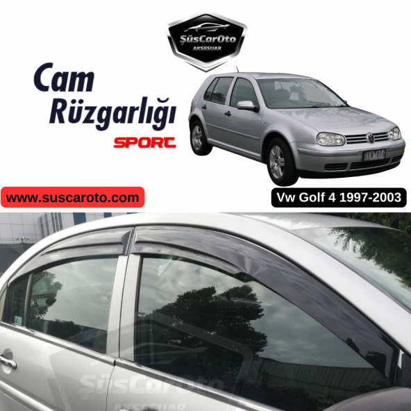 Vw Golf 4 1997-2003 Uyumlu Mugen Cam Rüzgarlığı Seti Piano Black 4lü İthal