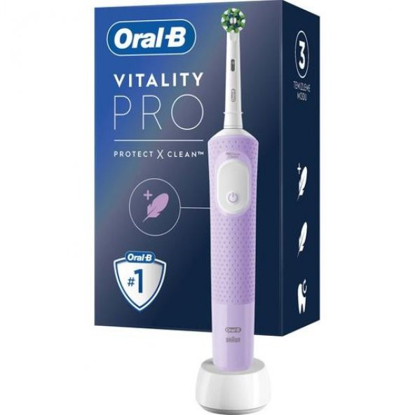 Oral-B D103 Vitality Pro Protect X Clean Şarjlı Lila Diş Fırçası