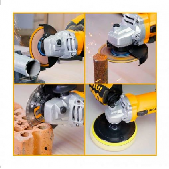 İNGCO  Endüstriyel Elektirikli Avuç  Taşlama 115 MM-750 W-CATPOWER ING-AG75018E - 2